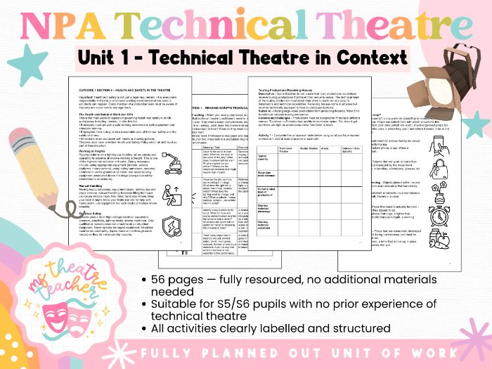 NPA Technical Theatre in Practice | Unit 1: Technical Theatre in Context | Complete Pupil Booklet