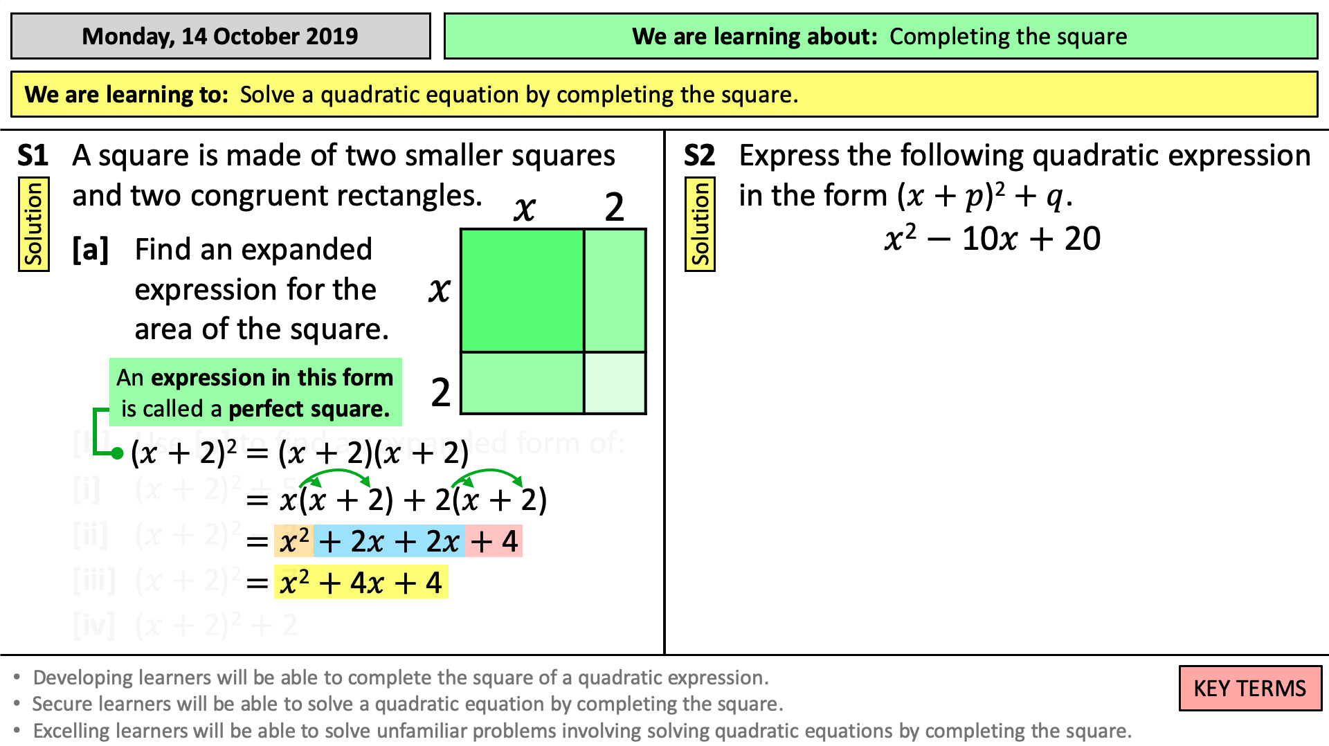 Completing the square. Complete the Square. Completing the Square Formula.