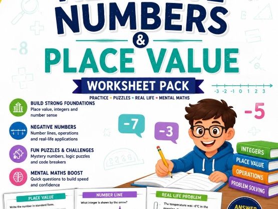 Negative Numbers & Place Value Worksheets