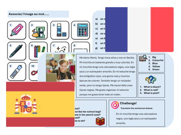 Pencil Case (French & Spanish) - Complete Unit with Assessment & Mark Scheme (also suitable for cover)