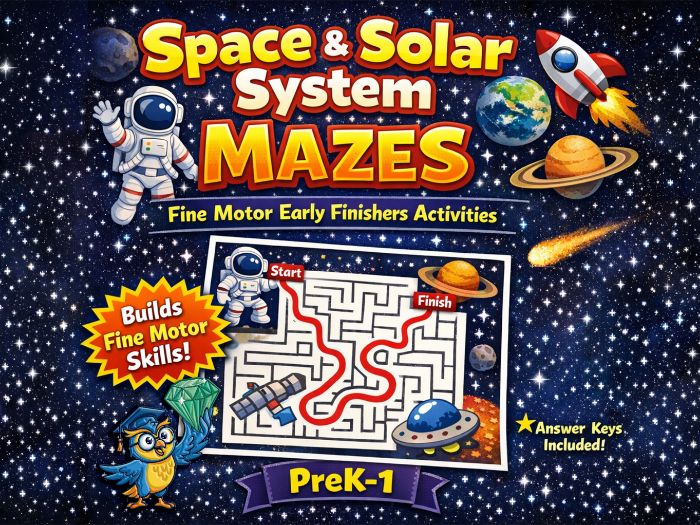 Space Mazes Fine Motor PreK-1