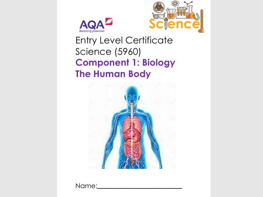 Component 1 the Human Body Entry level science AQA workbook and TDA ...