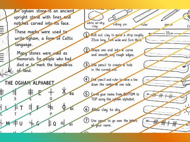 KS2 Celts in Britain - Ogham Stone Craft Activity