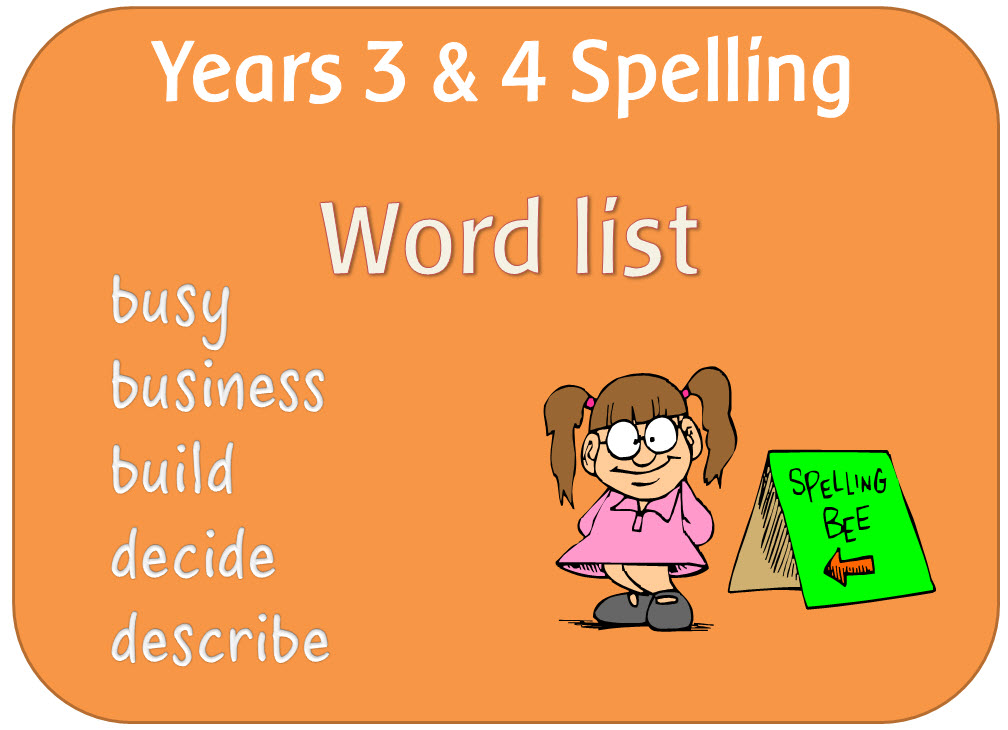 SPaG Year 3 & 4 Spelling: Word lists