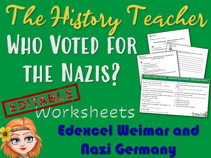 Who Voted for the Nazis? - Editable Worksheets