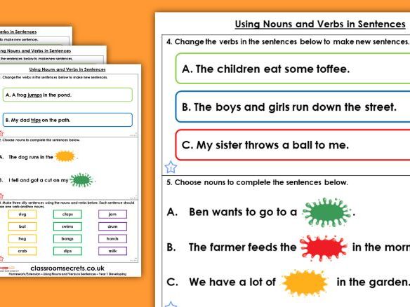 Spelling sentences homework pdf image