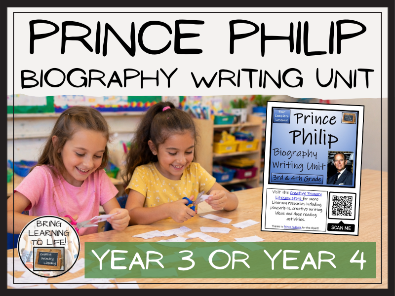 Prince Philip Biography Writing Unit | Year 3 or Year 4