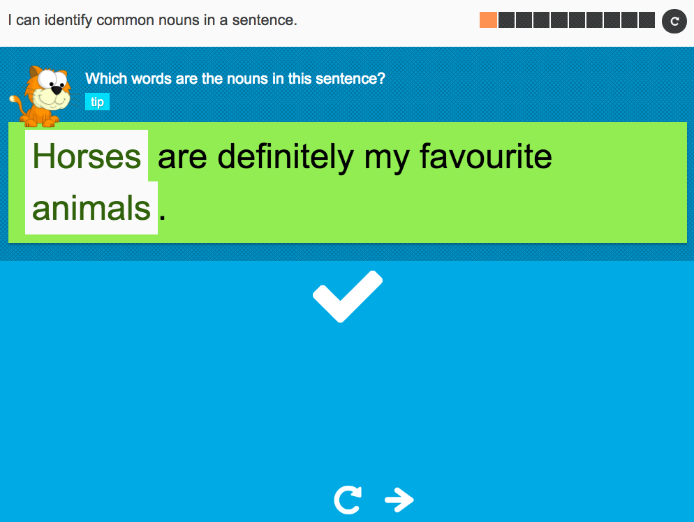 I can identify common nouns in a sentence - Interactive Activity - Year 2 Spag