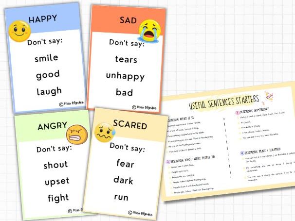 Emotions & Feelings Taboo Game – ESL Speaking Activity | SEL | Vocabulary Game | No Prep | KS2