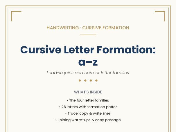 Cursive Letter Formation: a–z
