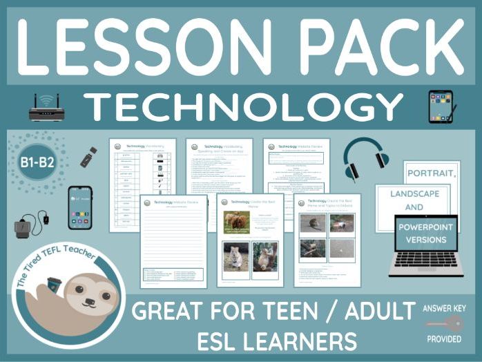 ESL B1/B2 Worksheets Relating to Technology (PPT Version Included)