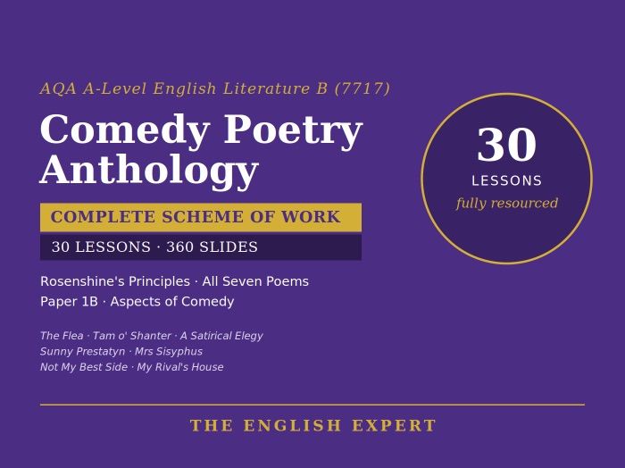 AQA A-Level English Literature B: Comedy Poetry Anthology — Complete Scheme of Work (30 Lessons)