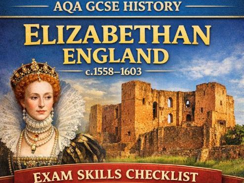 AQA GCSE History: Elizabethan England Exam Skills Checklist (1586–1603)