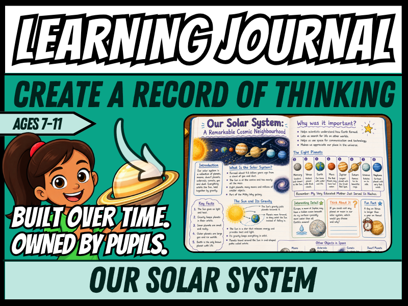 Our Solar System Learning Journal | KS2 Science | Years 5 & 6