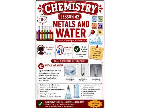 Chemistry cover lesson 42: metals and water (Ch42) science stand alone lesson
