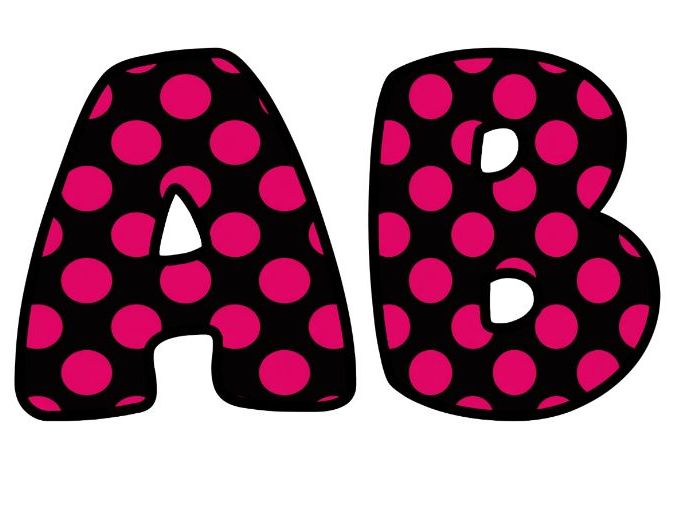 Bright Pink Spots Lettering Set for Classroom Display | Upper & Lowercase, 0-9 and Signs