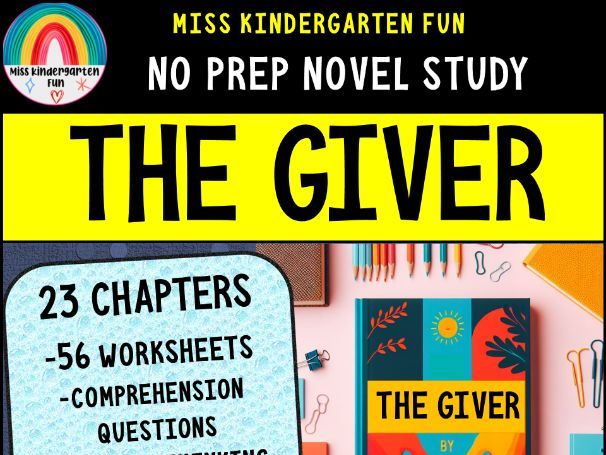 The Giver Novel Study Unit | Comprehension Questions, Vocabulary, Activities