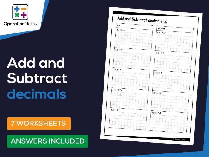 Add and Subtract decimals