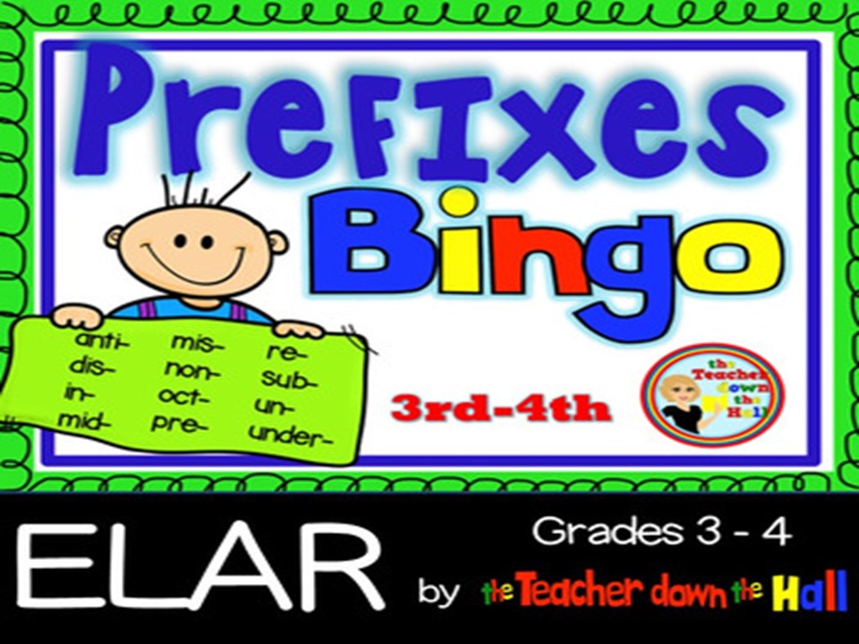 Prefixes Bingo - w/ 35 Bingo Cards Grades 3-4