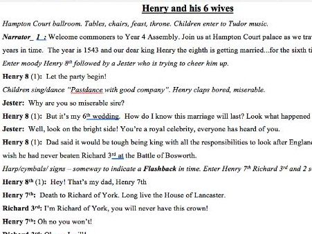 Henry VI and his six wives Assembly