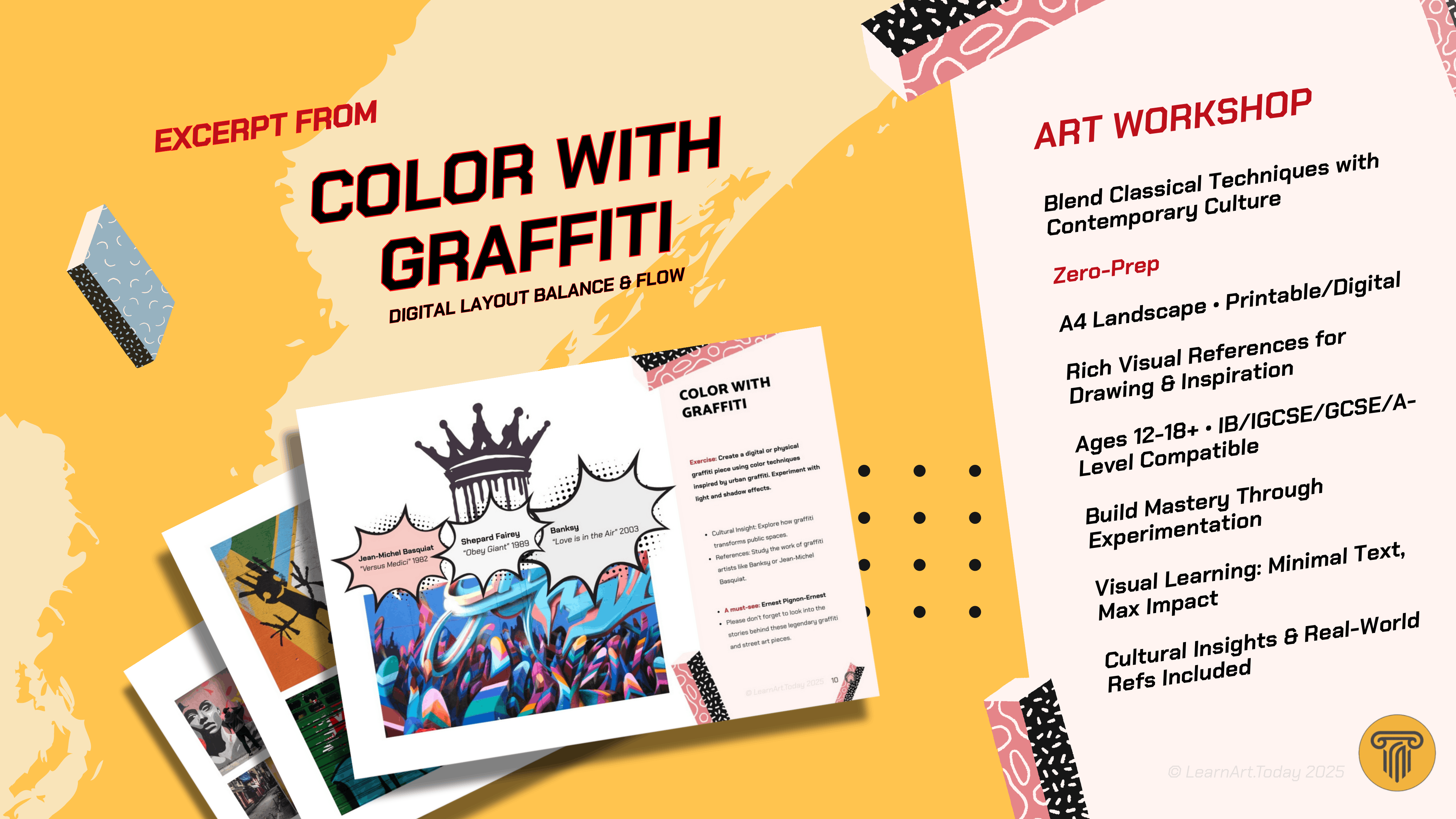 Graffiti Color Theory Worksheets | Middle & High School | Urban 3 ...
