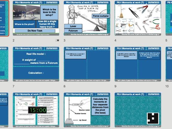 AQA GCSE Physics P8.4 – Moments at Work (T) | Full Lesson, Worksheets & Answers + Free AI Marking