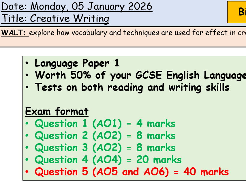 AQA Paper 1 Question 5