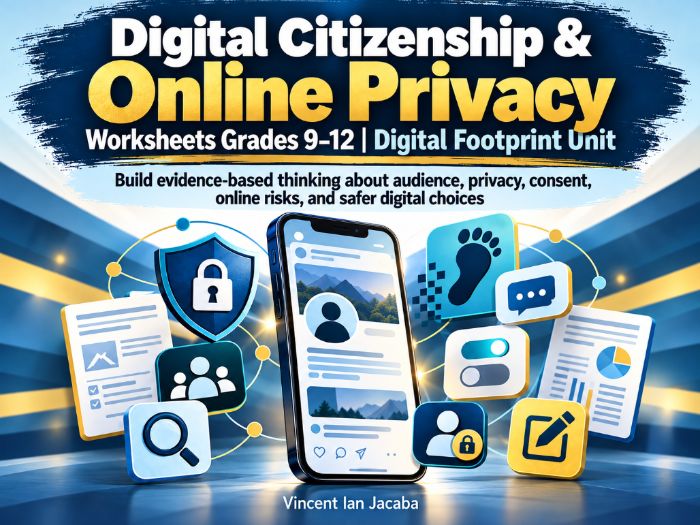 Digital Citizenship & Online Privacy Worksheets Grades 9–12 | Digital Footprint Unit