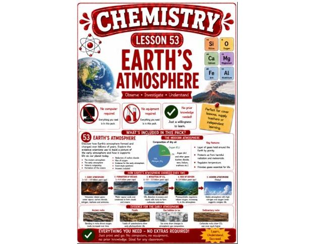 Chemistry cover lesson 53: Earth's atmosphere (Ch53) science stand alone cover