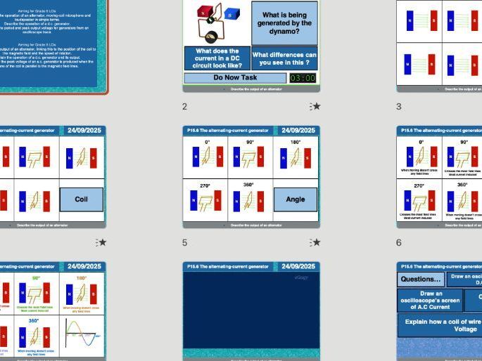 AQA GCSE Physics P15.6 – The Alternating-Current Generator | Editable Lessons, Worksheets & Answers