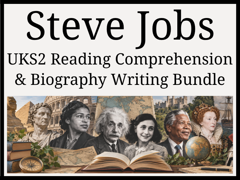 Steve Jobs Reading Comprehension & Biography Writing Bundle | Year 5 & Year 6 | UKS2