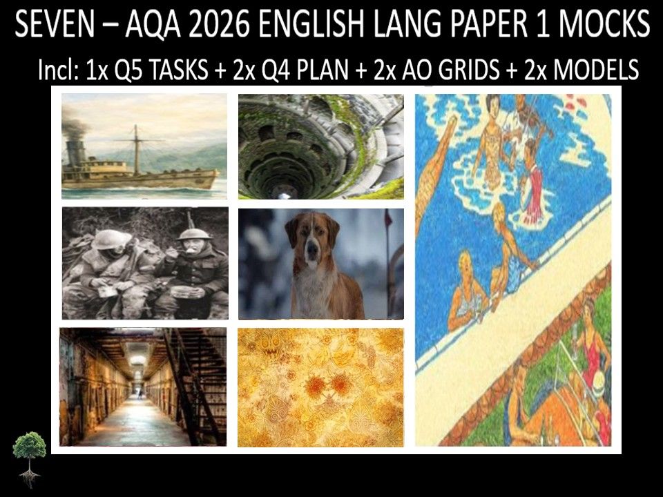 SEVEN - AQA PAPER 1 | 2026 FULL MOCKS | Q5 TASKS | Q4 PLAN | AO GRIDS | MODELS