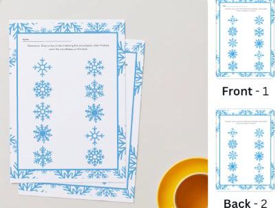 Snowflake Matching & Colouring Worksheet