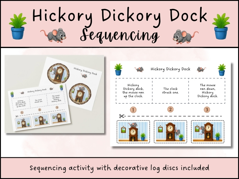 Hickory Dickory Dock EYFS Sequencing Activity