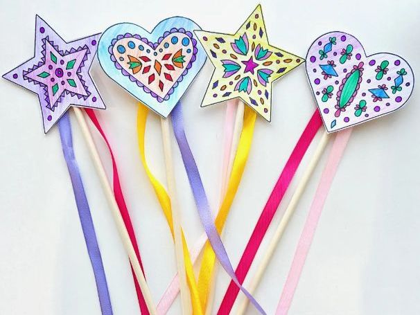 Princess Wands Colour-In Activity