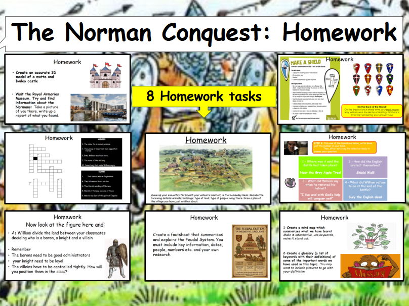 The Norman Conquest: weekly homework