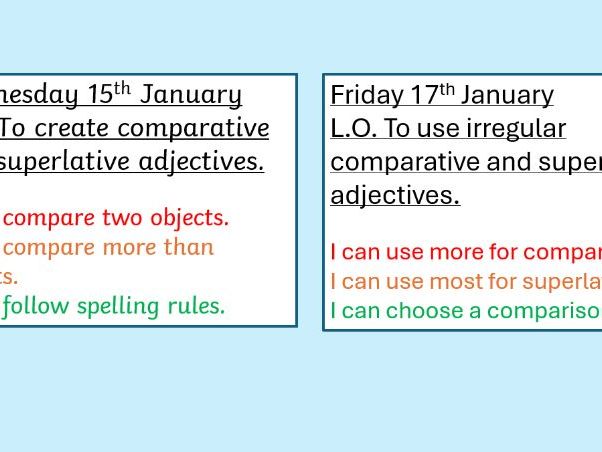 Comparative and superlative GPS - 2 short lessons