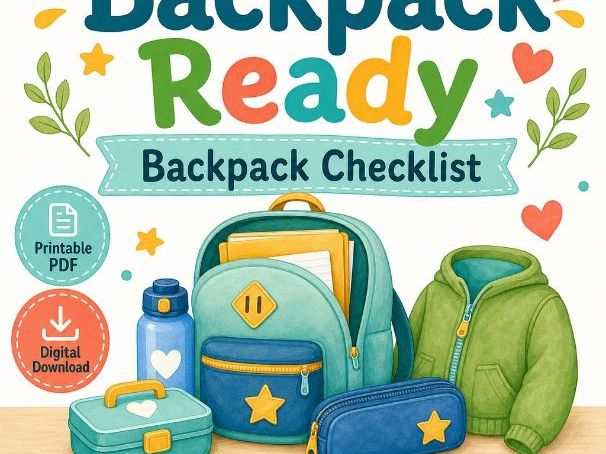 Backpack Ready | Backpack Checklist | Printable PDF | Digital Download