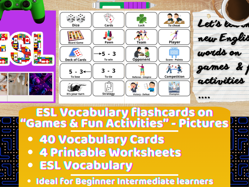 ESL Vocabulary Flashcards - Games & Fun Activities - Pictures
