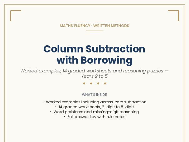 Column Subtraction with Borrowing