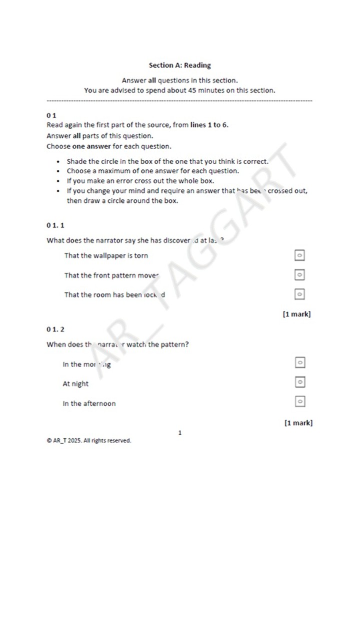 One AQA GCSE English Language Paper 1 Mock | Q4 Plan - (Gil-iv ...