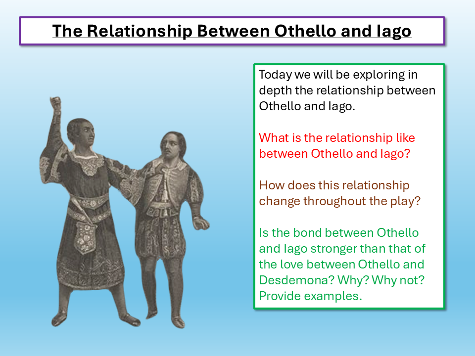 Othello A Level Iago Relationship Exam
