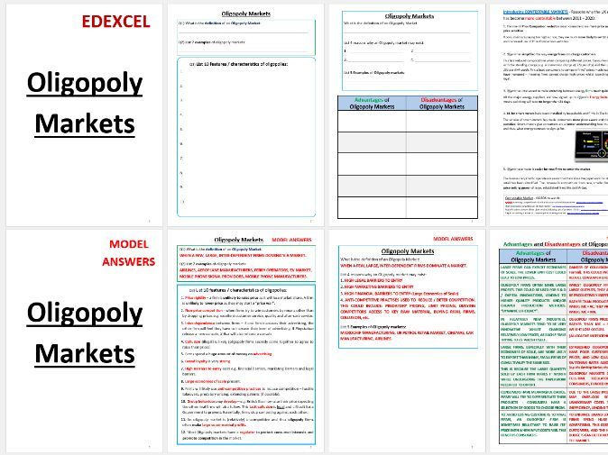 Oligopoly Market Student Booklet (Edexcel A-Level)
