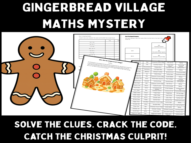 Christmas Gingerbread Village Maths Mystery | KS2–KS3 Logic Puzzle | Sequences, Number Skills & Prob