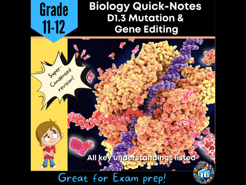 IB DP Biology D1.3 Mutation and Gene Editing - Condensed Topic Notes 2026