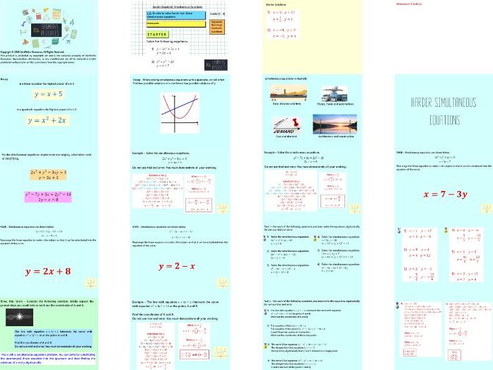 Solving Quadratics – Maths GCSE Higher PowerPoint Lessons Resource Bundle