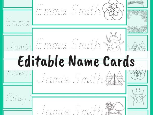 Editable Table Name Cards