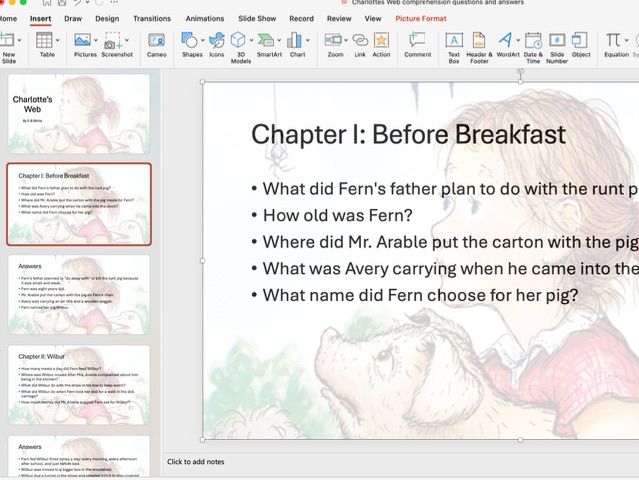 Charlotte's Web Comprehension Questions and Answers