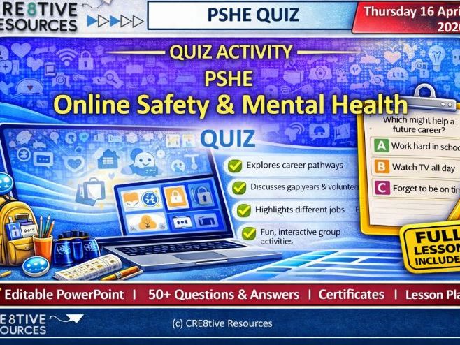 Online Safety & Mental Health – Interactive Classroom Quiz (50+ Questions)