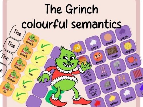 Describing The Grinch- colourful semantics- build a sentence